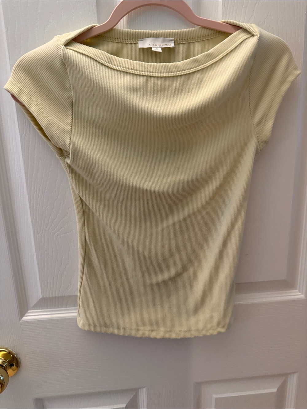 Soft Pale Yellow Ribbed Crop Top